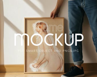 Mockup di cornice minimalista: oggetto avanzato PSD, visualizzazione di opere d'arte