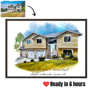 Custom Watercolor House Portrait, Personalized Home Painting, Housewarming Gift, First Home, Realtor Closing Gift, Home Art