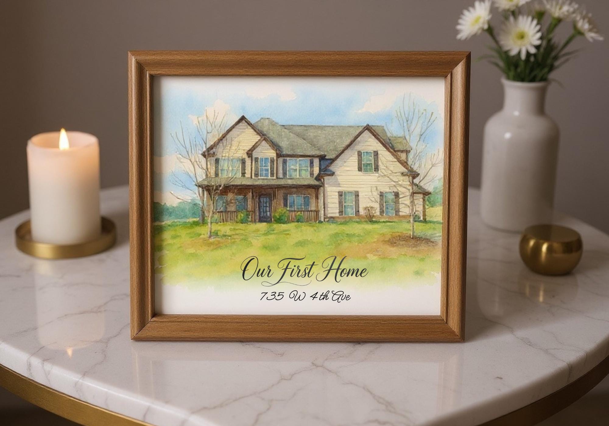 Custom Watercolor House Portrait | Personalized Home Art Print - Etsy