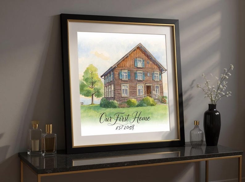 Custom Watercolor House Portrait | Personalized Home Art Print - Etsy
