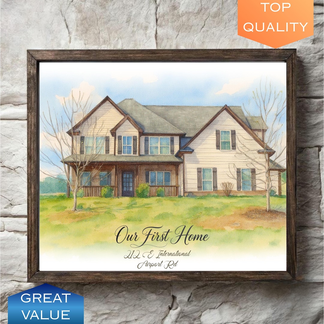 Custom Watercolor House Portrait | Personalized Home Art Print - Etsy