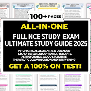 Full NCE Study Guide 2025 with Detailed Notes, Top Definitions and Concepts, Mock Exams