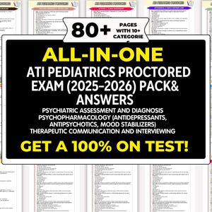 ATI Pediatrics Proctored Exam Practice Questions with Verified Answers for Nursing Students,A+ Graded