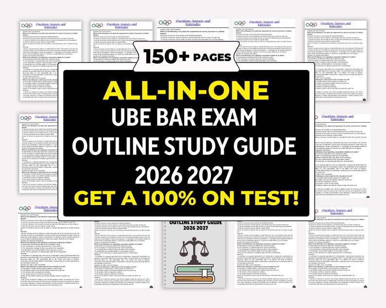 UBE Bar Exam Outline 2026 2027 STUDY GUIDE - Etsy