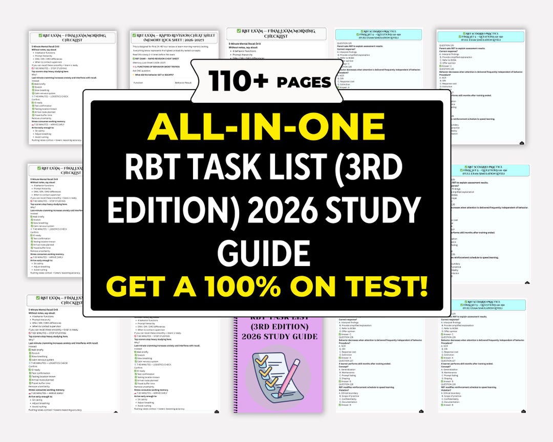 Study Guide Rbt 2025 RBT Task List (3rd Edition) 2026 Study Guide is a Comprehensive Applied ...