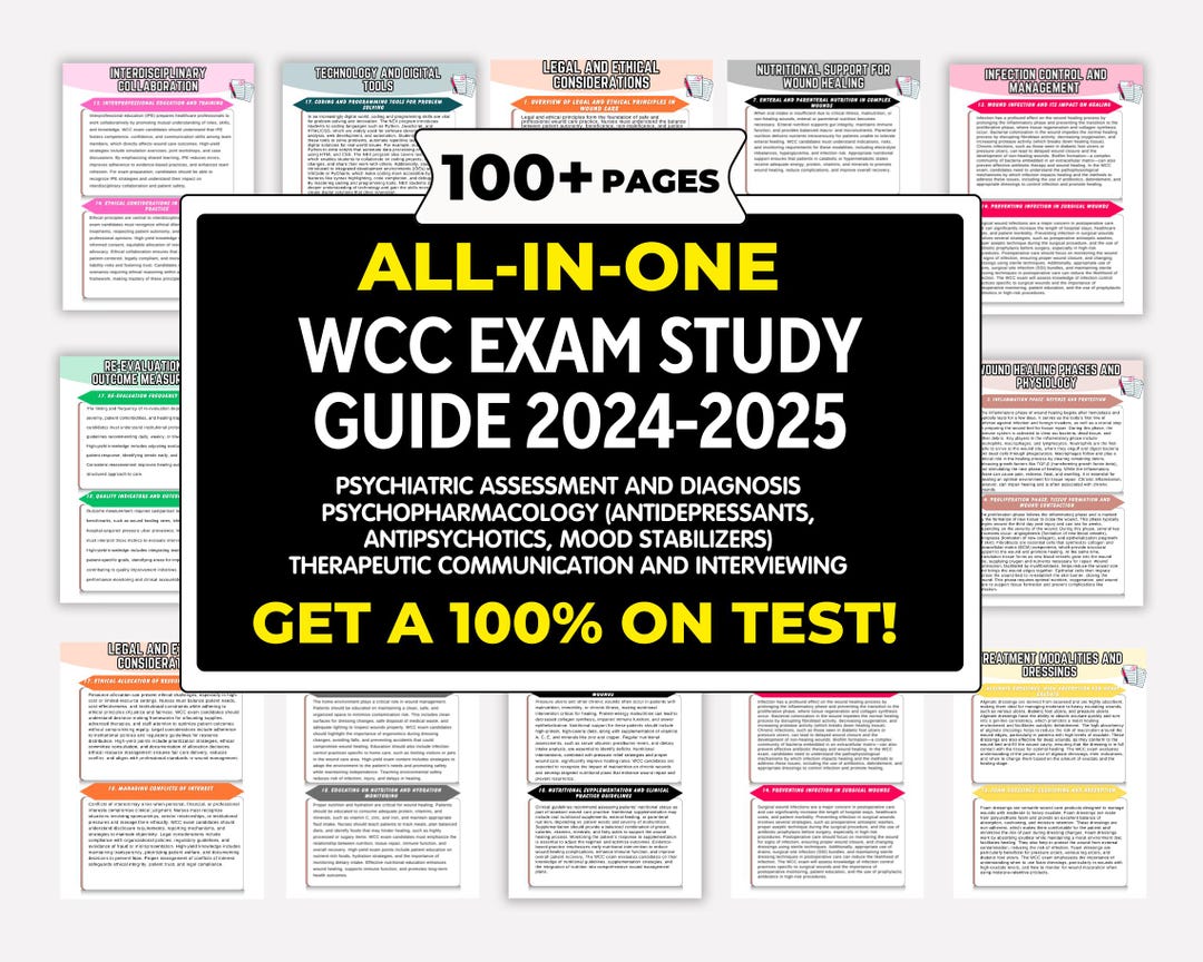 WCC Exam Study Guide 2024-2025: Wound Care Certification Prep - Etsy
