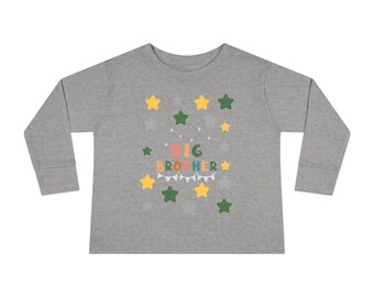 Big Brother Toddler Long Sleeve Tee, Toddler Shirt, Sibling Announcement, Brother Gift, Family Shirt, Kids Clothing