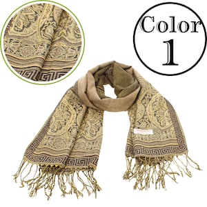 Pashmina Shawl, Women's Pashmina Shawl, Reversible Paisley Pashmina Shawl Wrap Scarf, Pashmina Shawl for Wedding, Bridesmaid Shawl, Trend43