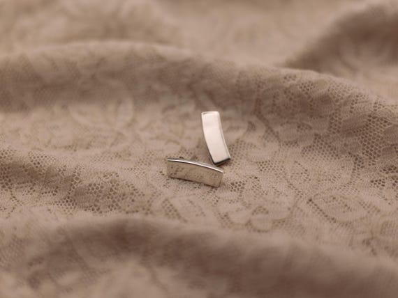 Sterling Silver Rectangular Stud Earrings – Moder… - image 5