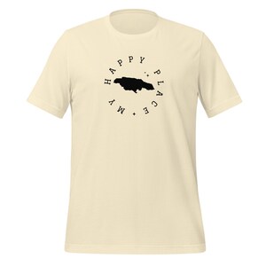 Camiseta My Happy Place: camiseta con gráfico del mapa de Jamaica, camiseta con ambiente isleño, ropa de viaje al Caribe, camiseta unisex