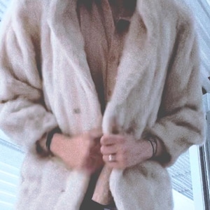 REAL Rabbit Fur Light Blonde Hair Color Fur Coat