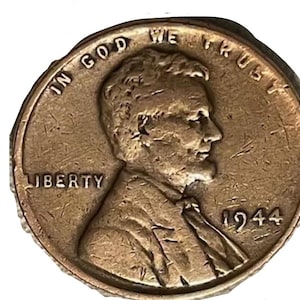 1944 Mint Error L in “Liberty” Close to Edge of Coin Copper Wheat Penny