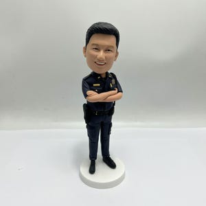 Police Officer Custom Bobblehead - Personalized Figure for Law Enforcement Appreciation,Custom Policemen Bobbleheads,Custom Sheriff