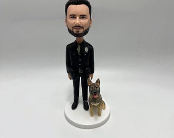 Custom Police Officer K9 Bobblehead: Personalized Law Enforcement Gift