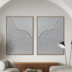 DIONE diptych Set of 2 White Wall Art Modern Textured Art Plaster Art Minimalist Original Artwork Abstract Canvas Painting Neutral Wabi Sabi