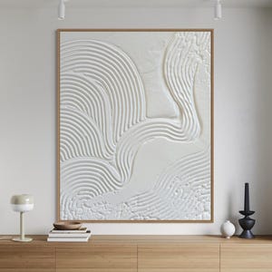 HARMONY II WHITE Wandkunst Weiße Moderne Strukturierte Kunst Gips Kunst 3D Minimalistische Original Kunstwerk Große Abstrakte Leinwand Gemälde Neutral Design