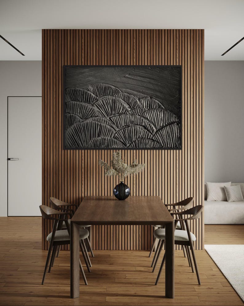 Curated visual reference: Antheia Black Wall Art Modern Textured Art Plaster Art Minimalist Photo Inspiration