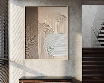 ZEN ARCH IX Beige Wall Art Modern Textured Art Plaster Art Minimalist Original Artwork, Abstract Canvas Painting Neutral Relief 3D Large Art