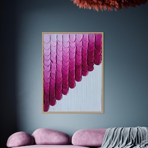AINE PINK - Quadro su tela testurizzato, grande dipinto rosa, dipinto astratto rosa, dipinto murale rosa, dipinto su tela rosa minimalista, arte testurizzata bianca