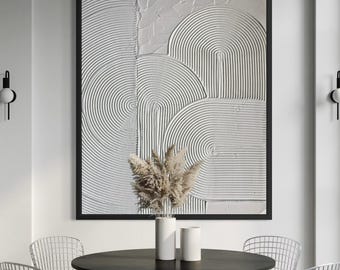 ZEN ARCH IX White Wall Art Modern Textured Art Plaster Art Minimalist Original Artwork, Abstract Canvas Painting Neutral Relief 3D Large Art
