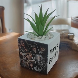 Custom Photo Planter, Personalized Gift, Home Decor, Custom Portrait On Plant Pot, Handmade Gift, New Home Gift, 23 Color Pot Options