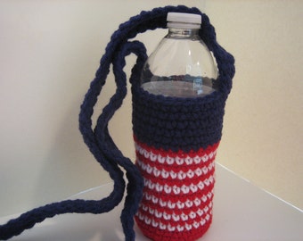Patriotic colors Water Bottle holder for travel-Ready to ship for Memorial Day