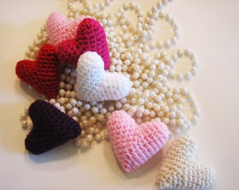 Crochet Hearts for Weddings, showers, Easter and more- You Pick 3 -Baby Shower Garland