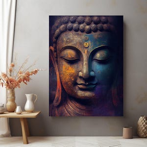 Buddha Wand Kunst Buddha Malerei Stein Buddha Statue Buddha Druckbare Wand Kunst Serene Buddha Poster Buddha Druck Buddha Wand Dekoration Zen Dekor