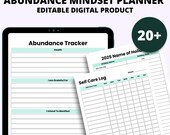 ABUNDANCE MINDSET PLANNER, 2025 Goal Setting, Personal Growth Printable, Daily, Weekly, Monthly Planner, Positive Mindset Organizer Digital