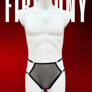 Black mesh feminine lingerie for men, Male lingerie, Mens lingerie, Femboy lingerie, Male lingerie set, Gay lingerie, Transparent lingerie image 8