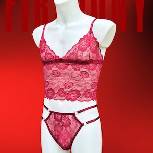 Burgundy Sissy lingerie for men, Femboy lingerie, Mens panties, Men&#39;s bra, Transgender lingerie, Femboy clothing, Femboy panty