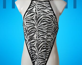Body en maille pour homme zèbre chaud, tenue de discothèque pour homme, body bisexuel résille, body homme, lingerie poule mouillée, lingerie gay voir à travers le débardeur