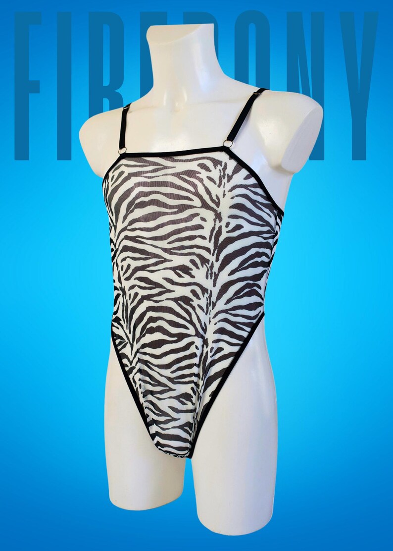 Sexy Mens Mesh Bodysuit, Black Fishnet Bodysuit for Men, Mens lingerie, Gay lingerie, Men bodysuit leotard, Sheer man underwear, Gay clothes Zebra
