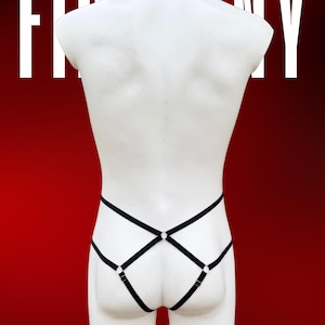 Black mesh feminine lingerie for men, Male lingerie, Mens lingerie, Femboy lingerie, Male lingerie set, Gay lingerie, Transparent lingerie image 9