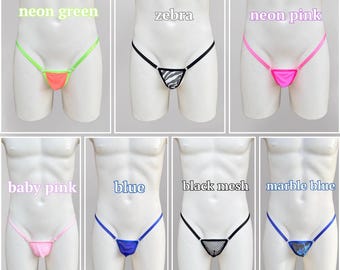 Men’s Micro Pouch Thong – Sexy Men’s Underwear, Man Thong, Men’s G-String, Femboy Lingerie, Minimal Thong for Men, Gay Mesh & Solid Colors