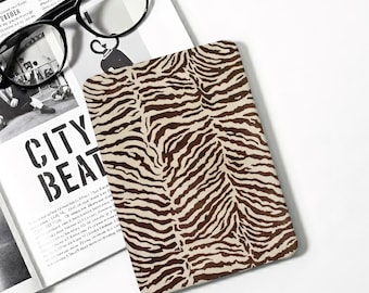 Kindle-hoesje Brown Art zebraprint, Kobo-omslag, PaperWhite 6,8'' 7/8/10e hoes, doorzichtige achterkant, Colorsoft KPW6 Gen11 2019/2024, cadeau voor haar