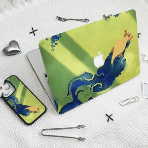 Cartoon Crocodile MacBook Case Air 15 Laptop Cover for Mac Pro 14 15 16 2020-2024/Phone Case For iPhone 16 13 12 Pro Max/Plus Gift for Her