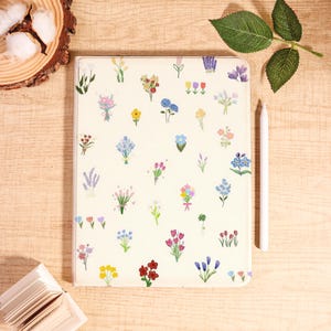 Colorful Bouquet iPad Case with Pencil Holder for iPad 11/10/9/8 Gen 2025 Air 7/6/5 13&quot; 11&quot; 10.9&quot; iPad Pro 12.9 Inch Custom Name iPad