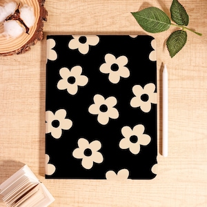 Flower Floral iPad Case with Pencil Holder for iPad 11/10/9/8 Gen 2025 Air 7/6/5 13&quot; 11&quot; 10.9&quot; iPad Pro 12.9 Inch Custom Name iPad Mini 6/7