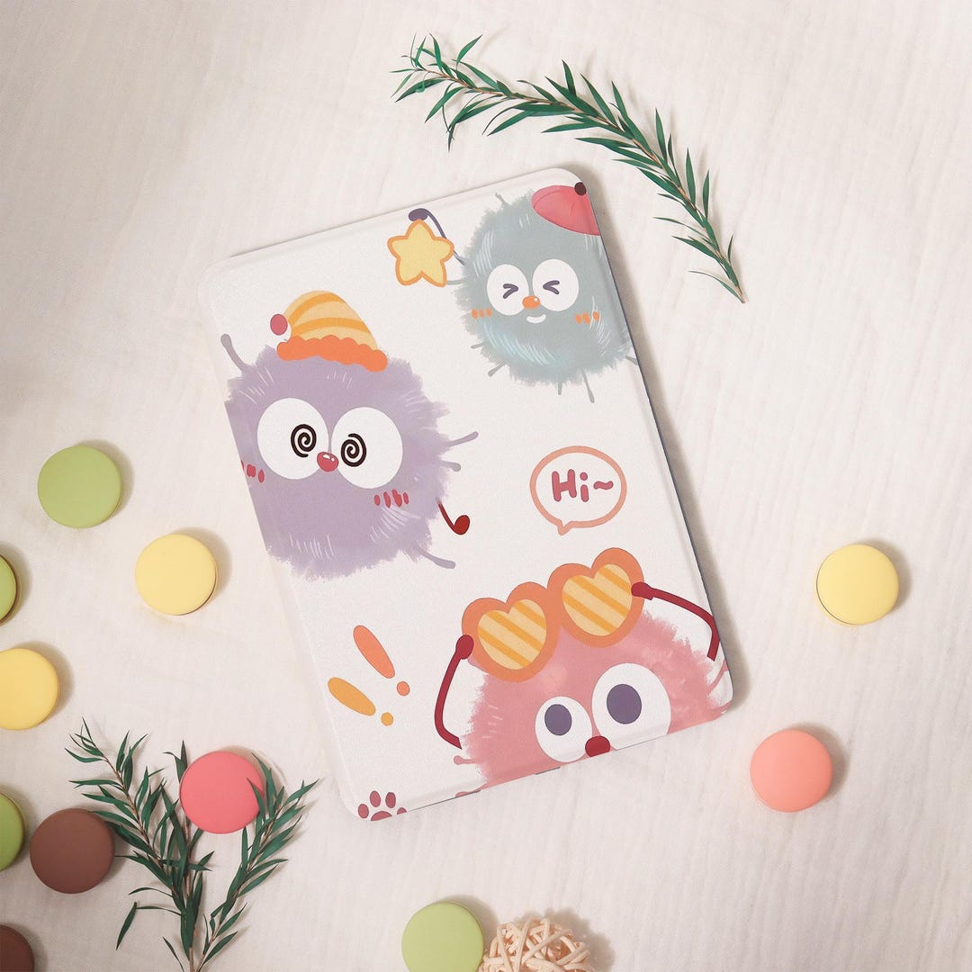 Cute Cartoon Fuzzball Kindle Case,kobo Cover,paperwhite 6.8'' 5/7/8 ...