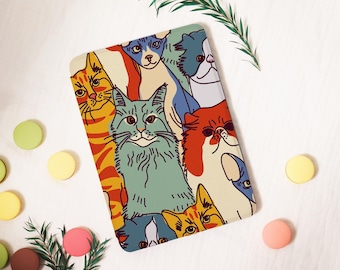 Cat Portrait Kindle Case,PaperWhite 6.8'' 5/7/8/10th Cover,Clear Back Sleeve,Colorsoft KPW6 Gen11 2019/2024 Personalized Gift for Her