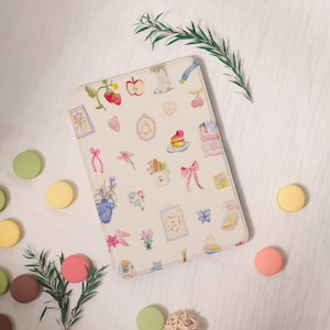 Kindle-fodral med flickmotiv, pappersvitt 6,8 tums fodral för 5/7/8/10, genomskinligt bakstycke, Colorsoft KPW6 Gen11 2019/2024, personlig present till henne