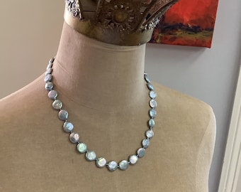 Silver Coin Pearl Necklace
