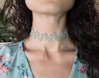 Girocollo in pizzo chiacchierino avorio: collana frivolité fatta a mano, eleganti gioielli in pizzo