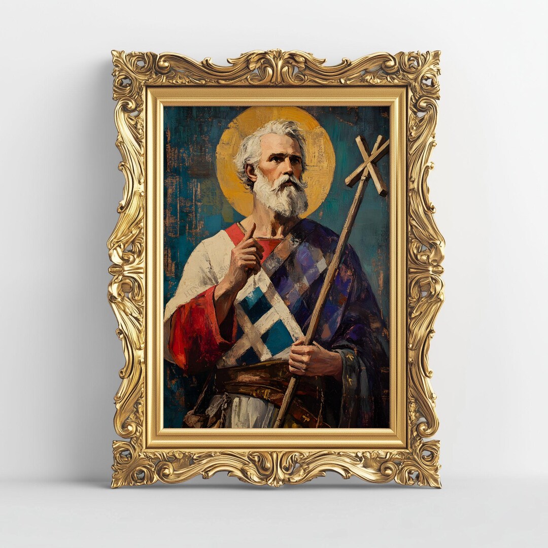 St. Andrew Religious Art, Oil Painting Art, Digital Download, Catholic ...