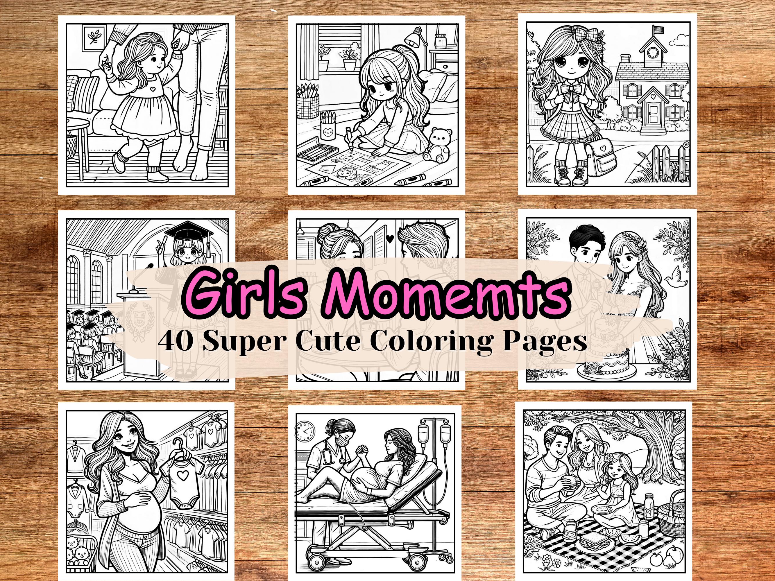 Girls Moments Coloring Book, Coco Wyo Girls Moments Coloring Book, Bold ...