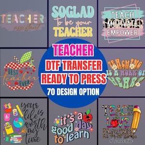 Teacher Shirt Heat Press, Gift For Teacher Iron On Transfer,Teacher Ready To Press DTF, Teacher DTF Transfer,  Teacher assit DTF Print,
