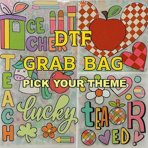 DTF Grab Bag, Transfer Ready for Press Bundle, DTF Print, Mystery Bundle, Heat Transfer, Direct to Film Pack, Bulk Prints