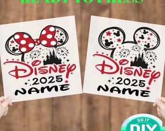 Custom mickey , minnie, Ready To Press, Disney 2025 DTF Transfer,Disney Family DTF Print,Heat Press,Iron On Transfer,Dtf Transfers