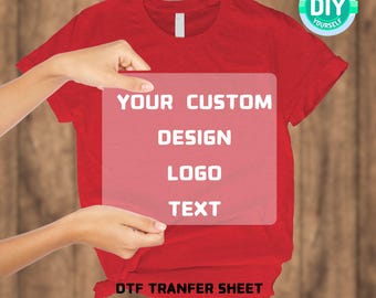 Custom DTF Heat Transfer: Iron-On Photo, Logo, & Text